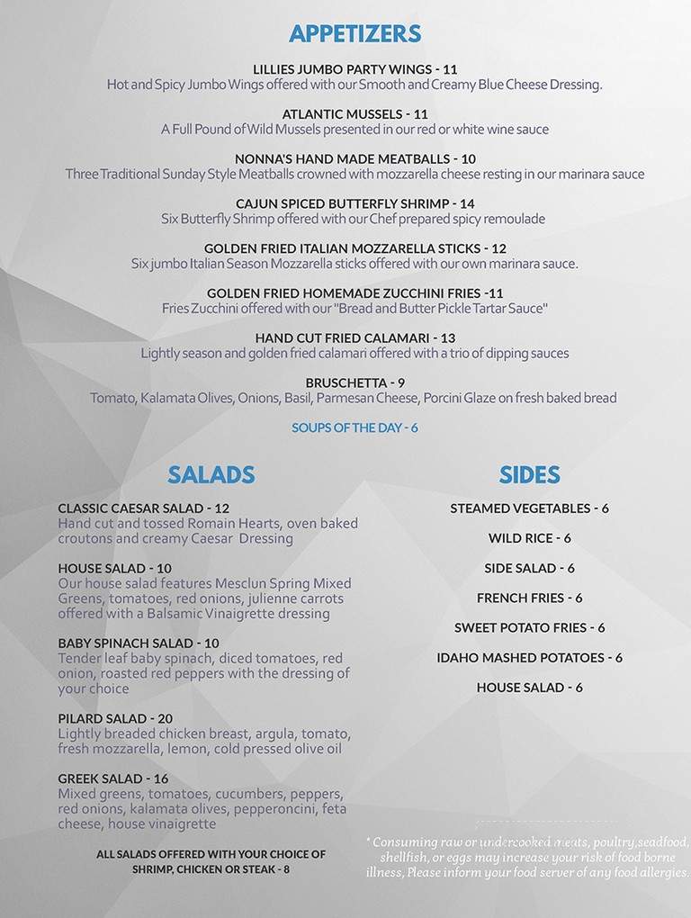 Lillie's - New York, NY menu_pic