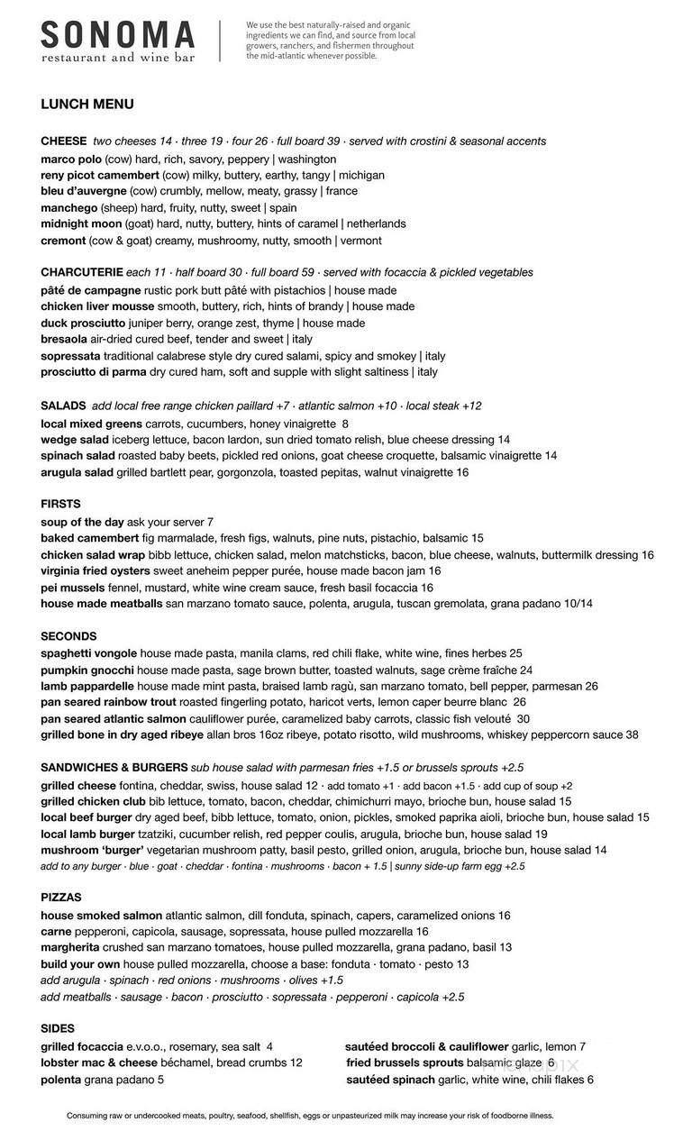 Sonoma - Washington, DC menu_pic
