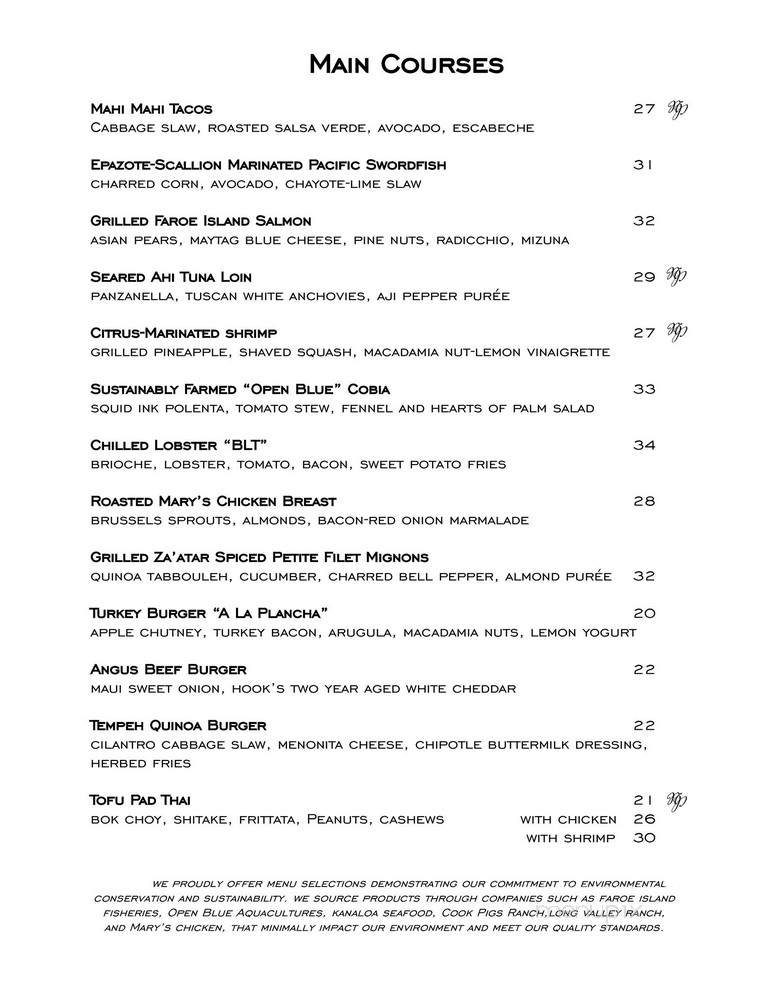 Roof Garden at The Peninsula Hotel - Beverly Hills, CA menu_pic
