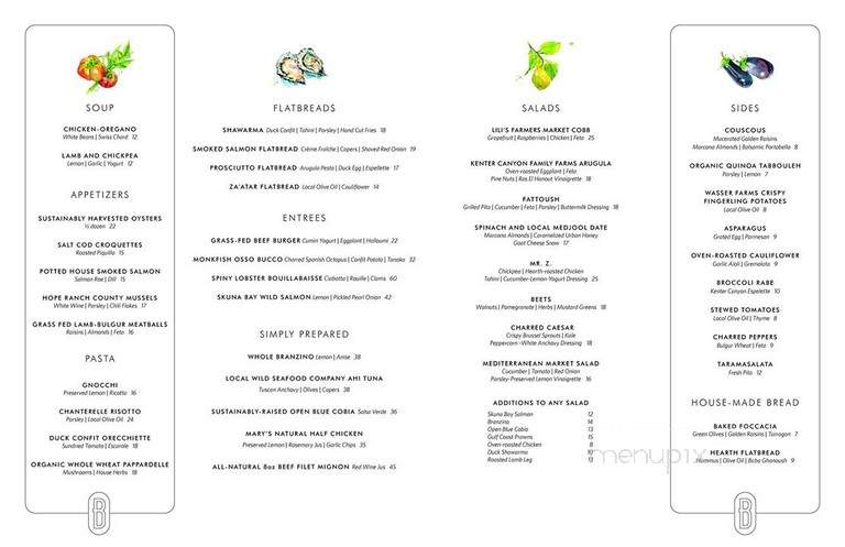 Belvedere - Beverly Hills, CA menu_pic