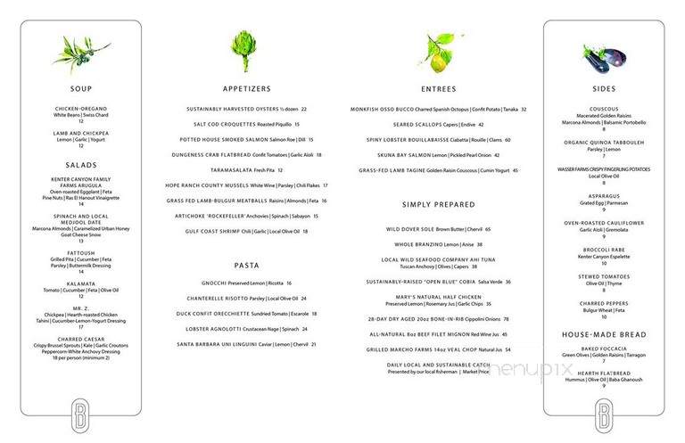 Belvedere - Beverly Hills, CA menu_pic