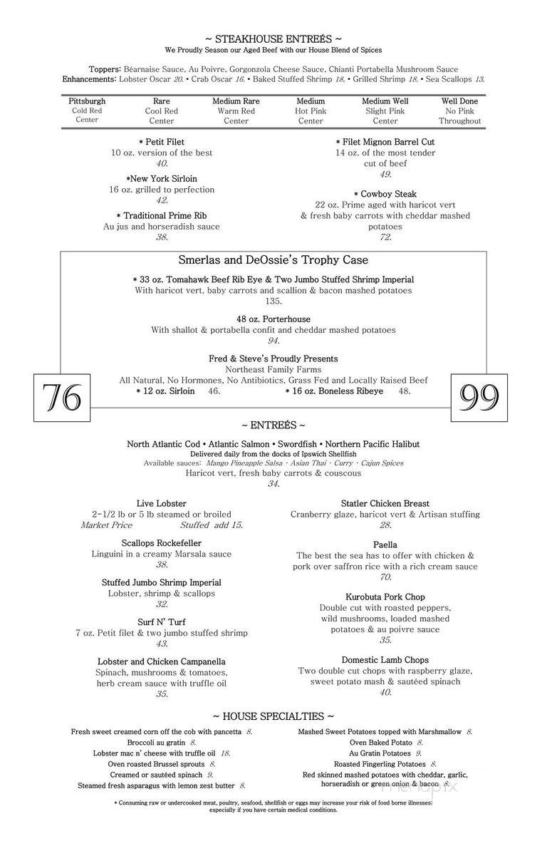 Fred & Steve's-Twin River - Lincoln, RI menu_pic