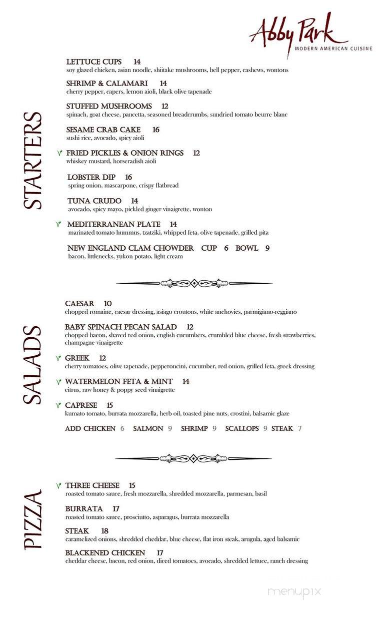 Abby Park - Milton, MA menu_pic