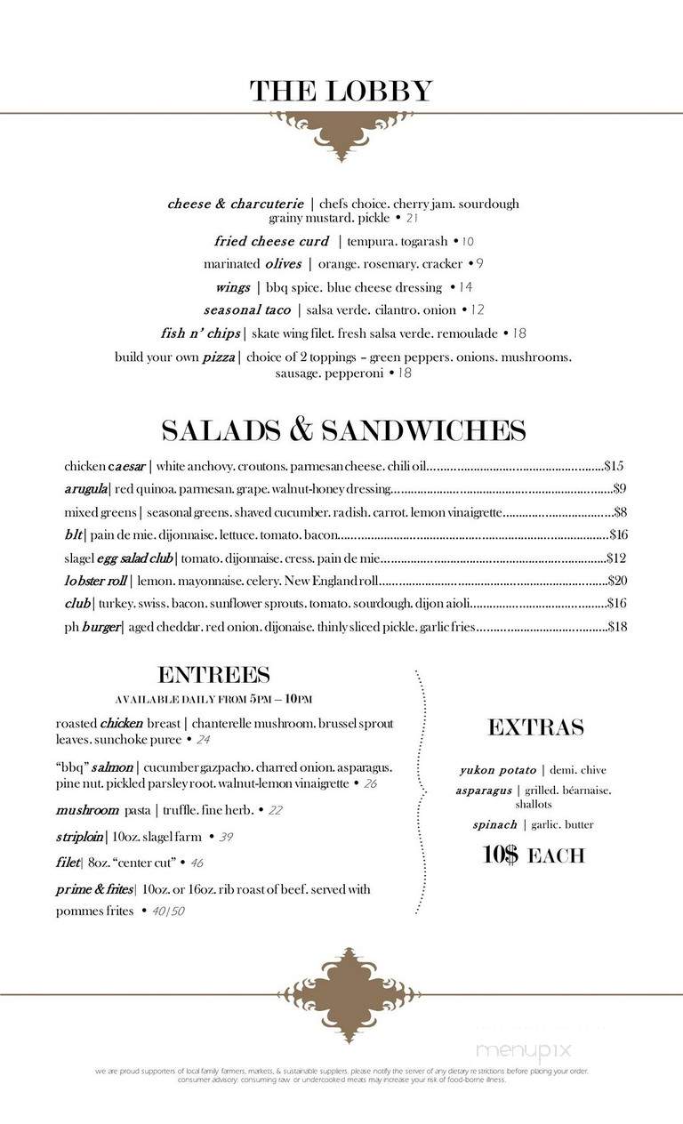 Lockwood Restaurant and Bar - Chicago, IL menu_pic