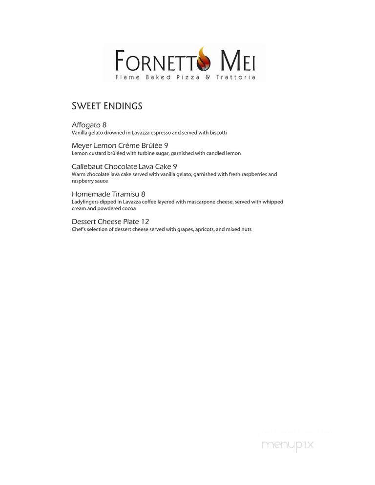 Fornetto Mei - a pan-italian restaurant - Chicago, IL menu_pic