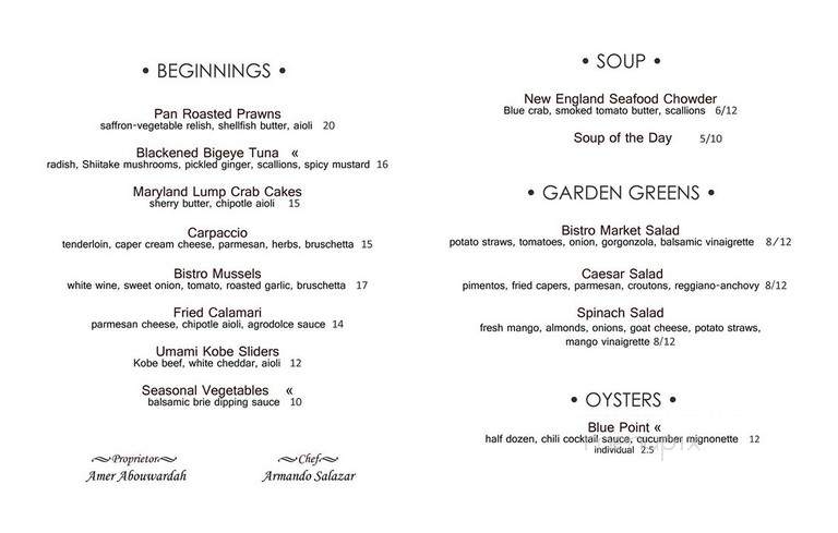 Oceano Bistro - Clayton, MO menu_pic