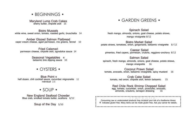 Oceano Bistro - Clayton, MO menu_pic
