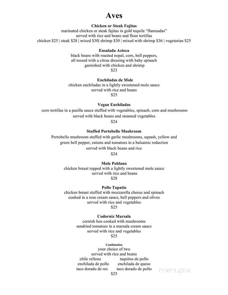Casa Sanchez - Los Angeles, CA menu_pic