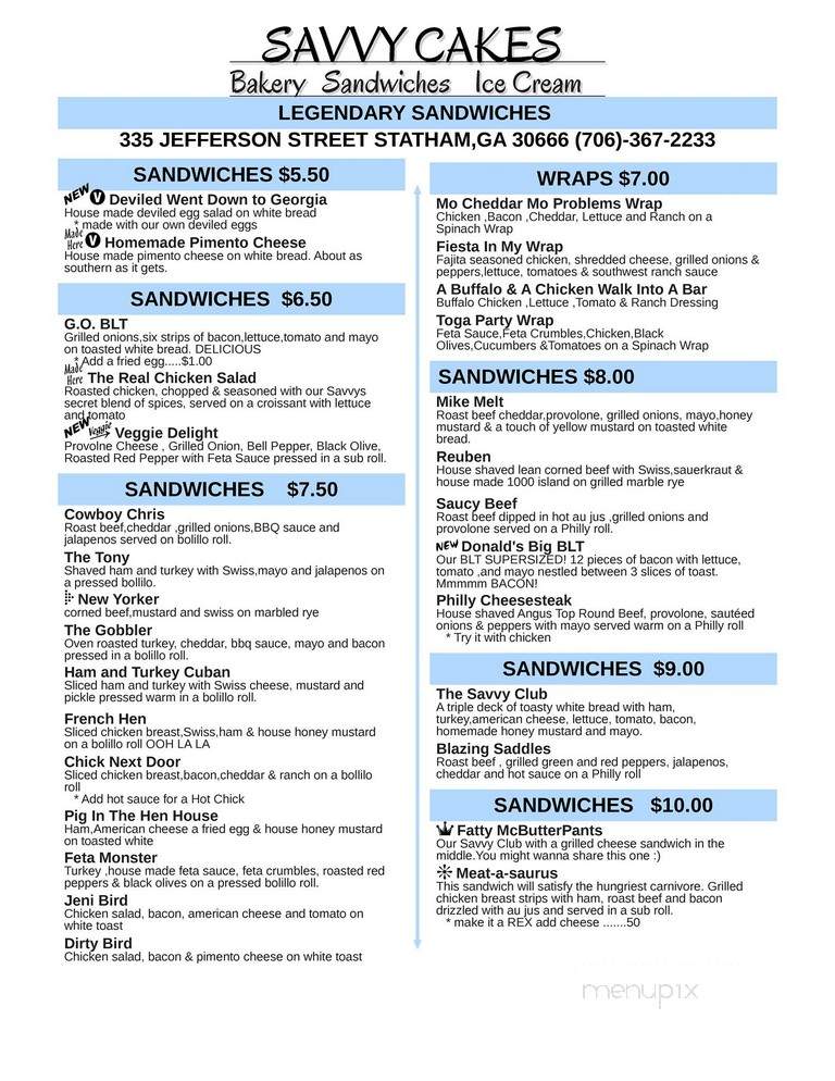 Just Desserts Made from Scratch Bakery - Jefferson, GA menu_pic