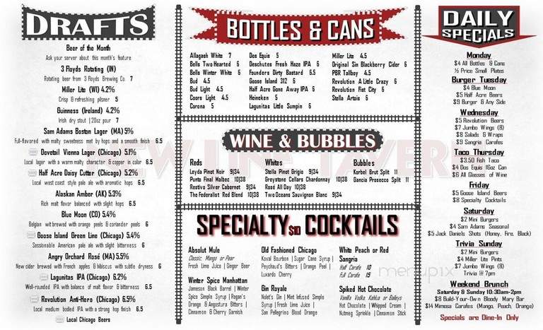 New Line Tavern - Chicago, IL menu_pic