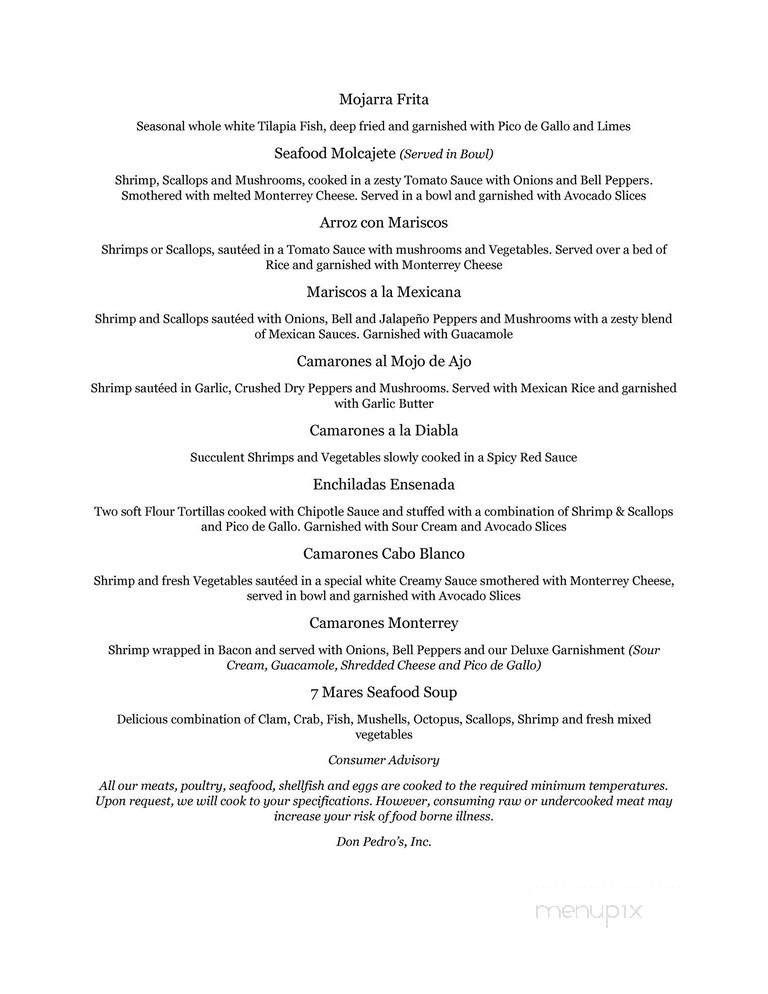 Don Pedro - Vernal, UT menu_pic