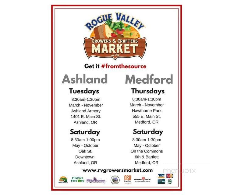 Ashland Rogue Valley Growers & Crafters Market - Ashland, OR