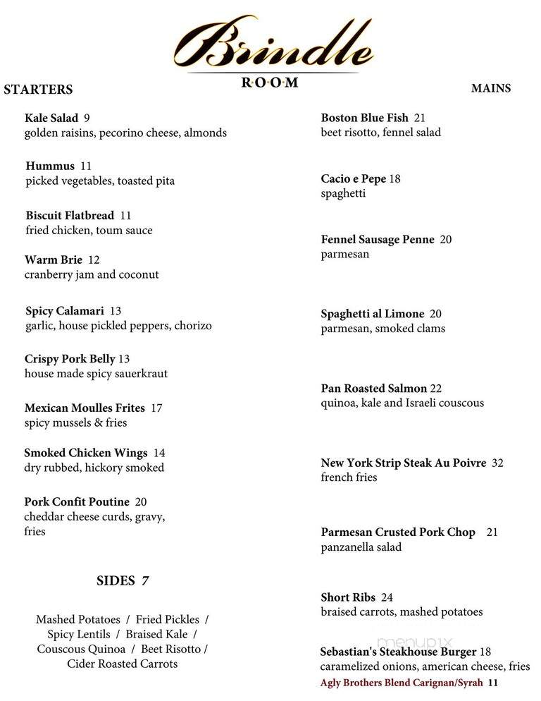 The Brindle Room - New York, NY menu_pic