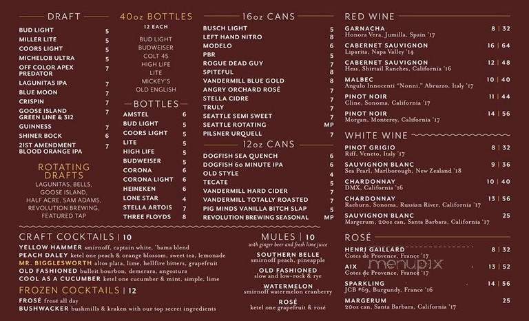 Houndstooth Saloon - Chicago, IL menu_pic
