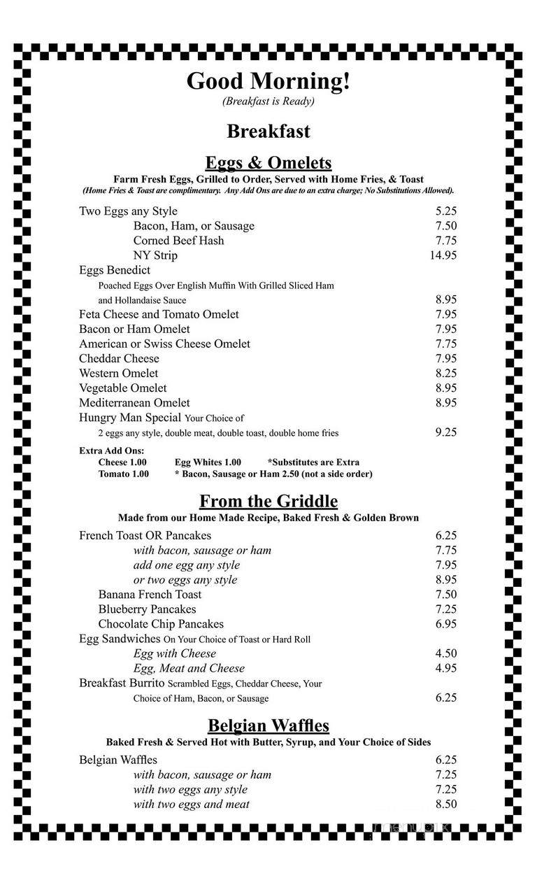 Pearl Street Diner - Albany, NY menu_pic