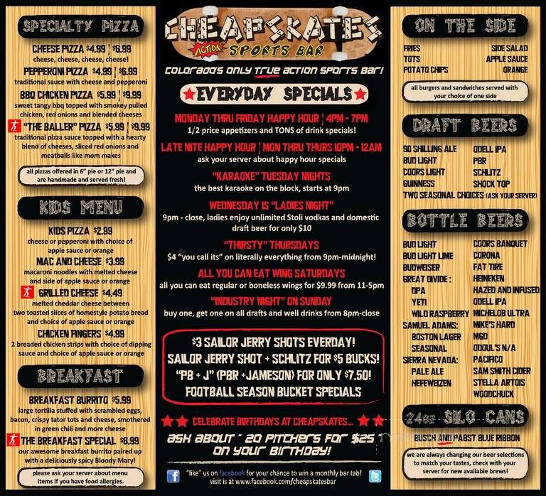 Cheapskates Action Sports Bar - Arvada, CO