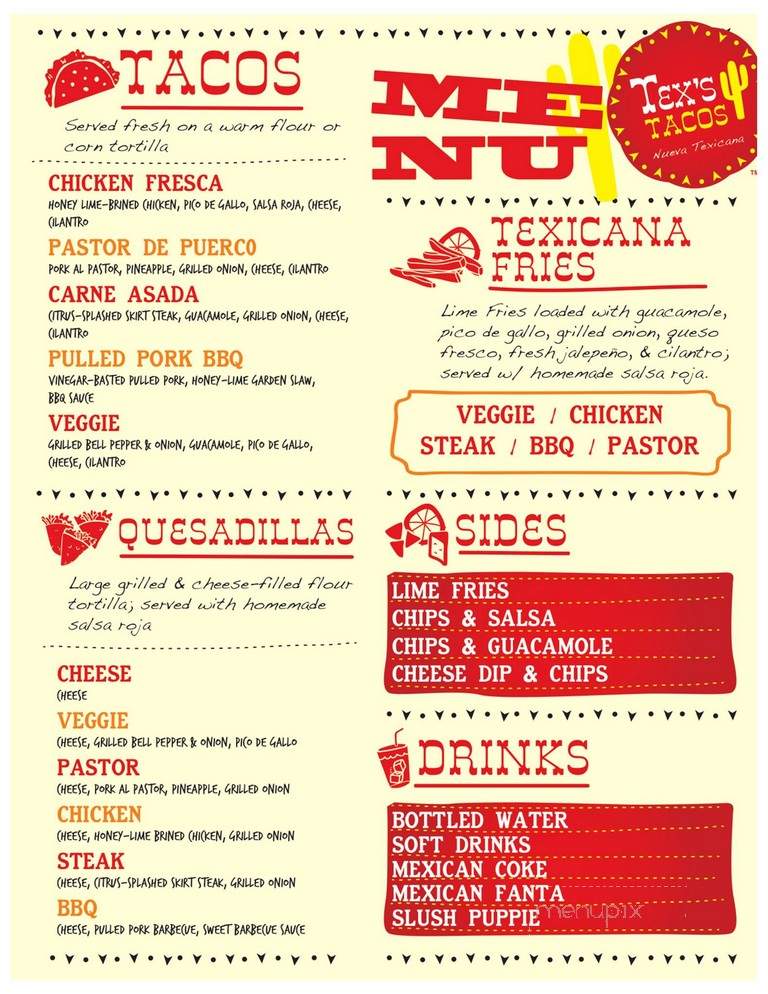 Tex'a Tacos - Atlanta, GA menu_pic