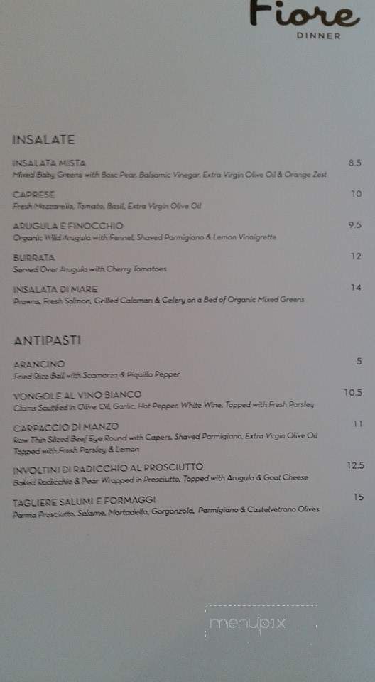 Caffe Fiore - San Francisco, CA menu_pic