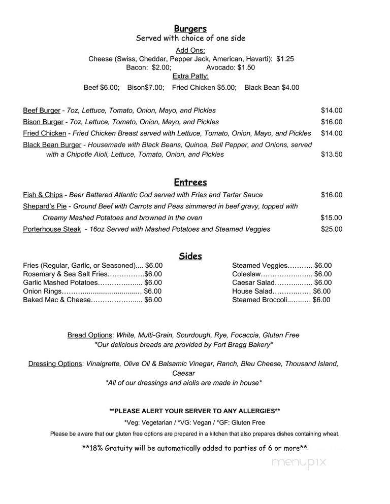 The Buckhorn Boonville - Boonville, CA menu_pic
