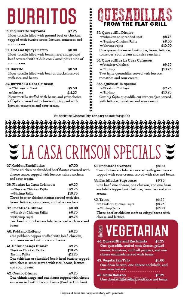 La Casa Crimson - Brookwood, AL menu_pic