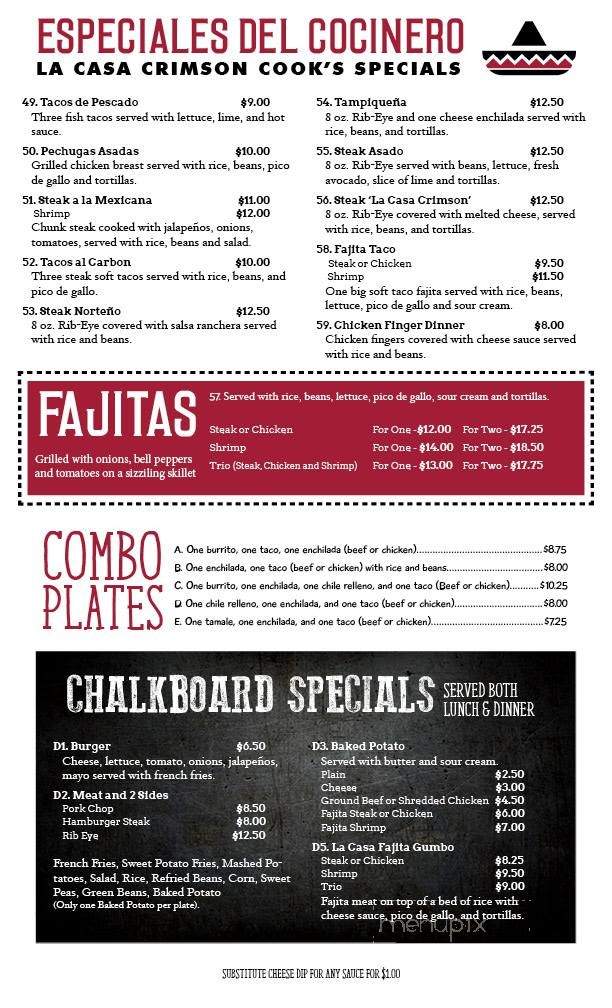 La Casa Crimson - Brookwood, AL menu_pic