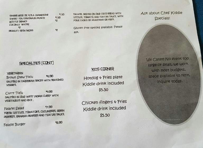 Jerk Shack - Brunswick, GA menu_pic