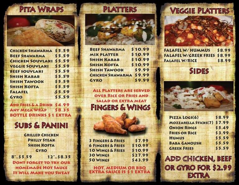 Venus Greek and Mediterranean Restaurant - Buffalo, NY menu_pic
