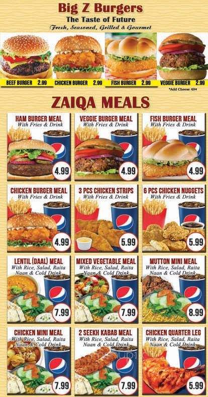 Zaiqa - Buffalo, NY menu_pic