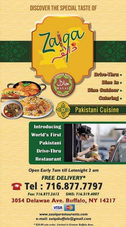 Zaiqa - Buffalo, NY menu_pic