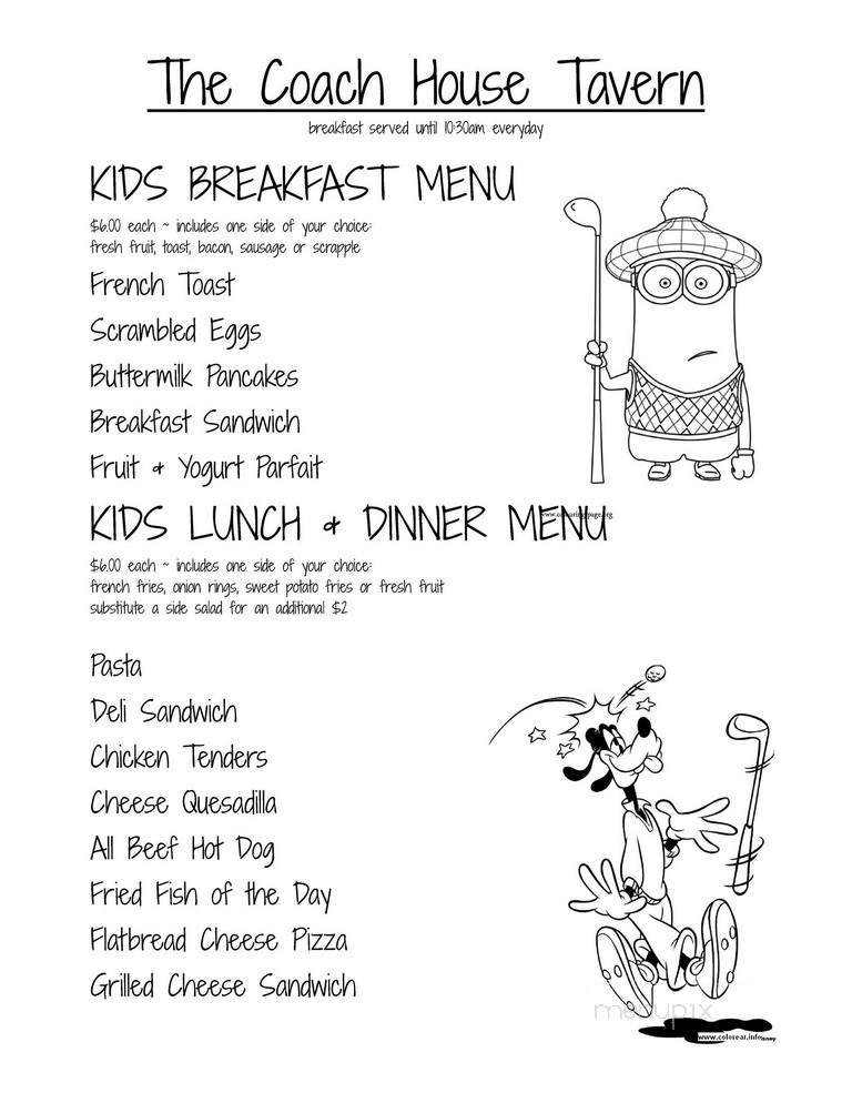 Coach House Tavern - Cape Charles, VA menu_pic