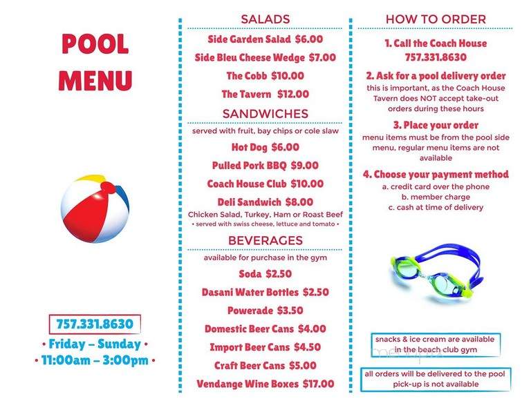 Coach House Tavern - Cape Charles, VA menu_pic