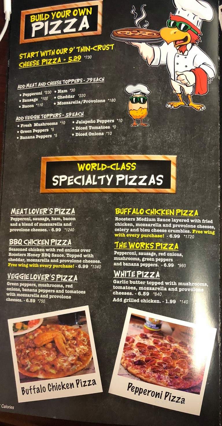 Rooster's - Clarksville, IN menu_pic