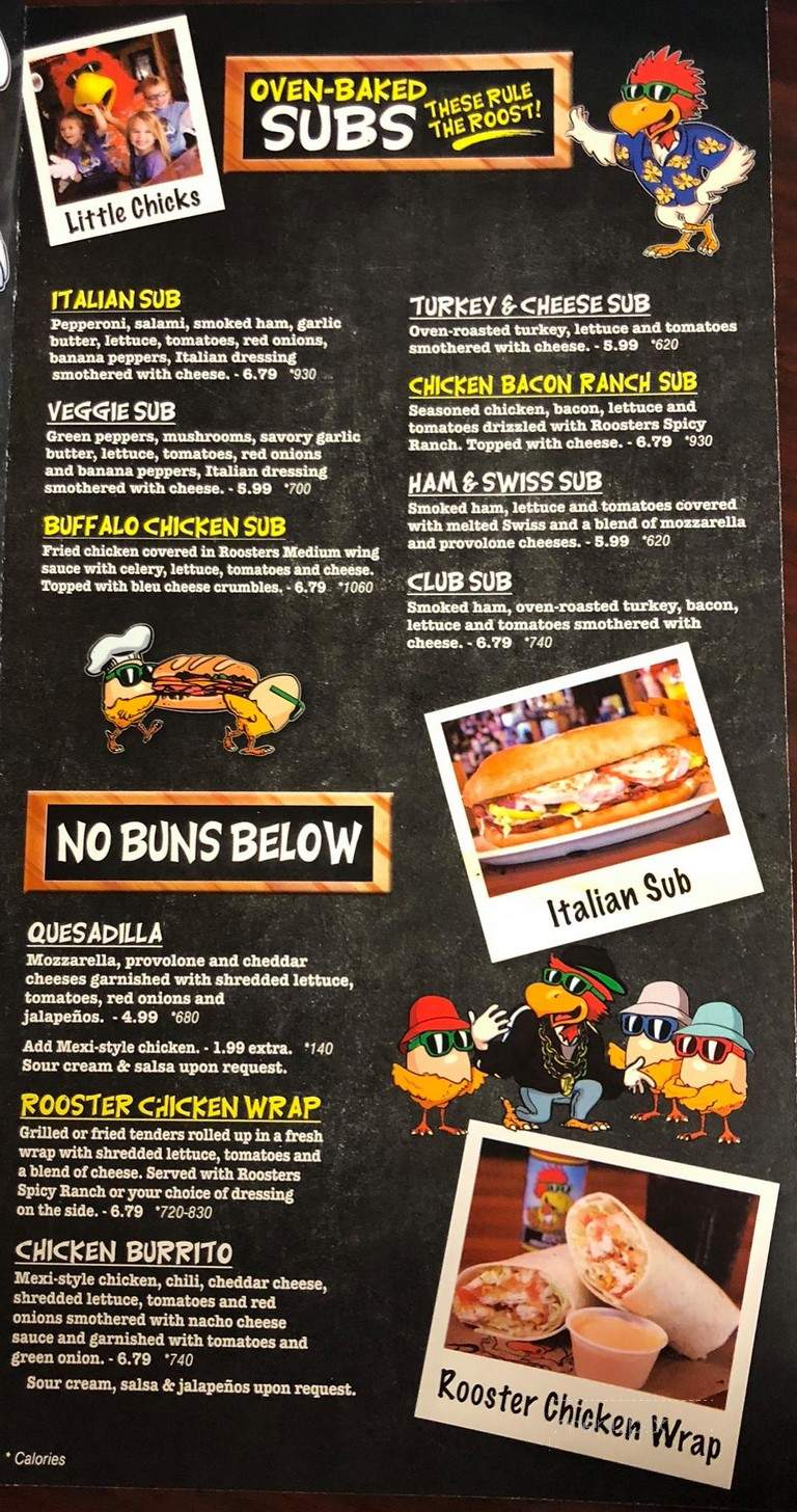 Rooster's - Clarksville, IN menu_pic