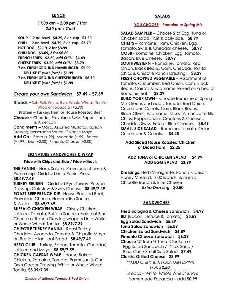 Cafe 1201 - Columbia, SC menu_pic