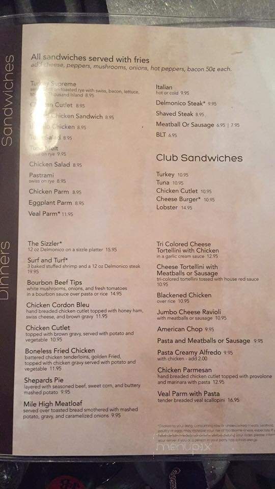 Harris Bar Grill - Coventry, RI menu_pic