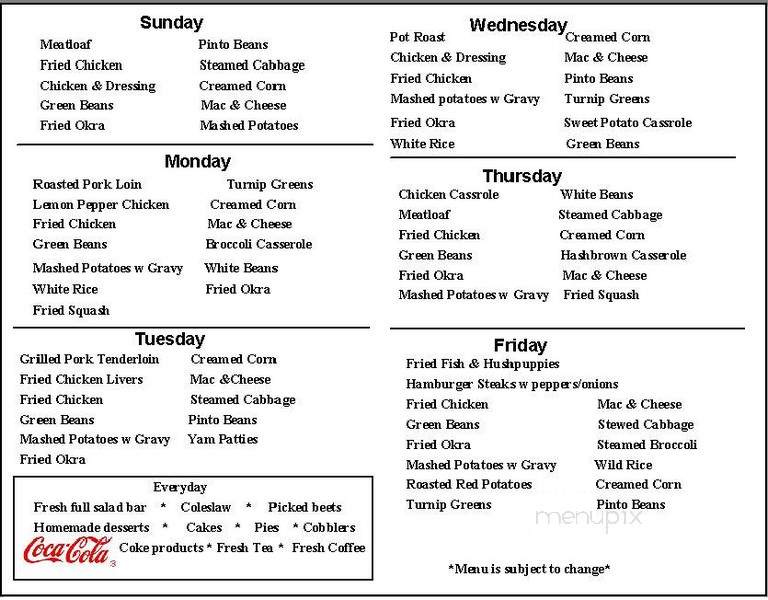 The Engine Room - Dalton, GA menu_pic