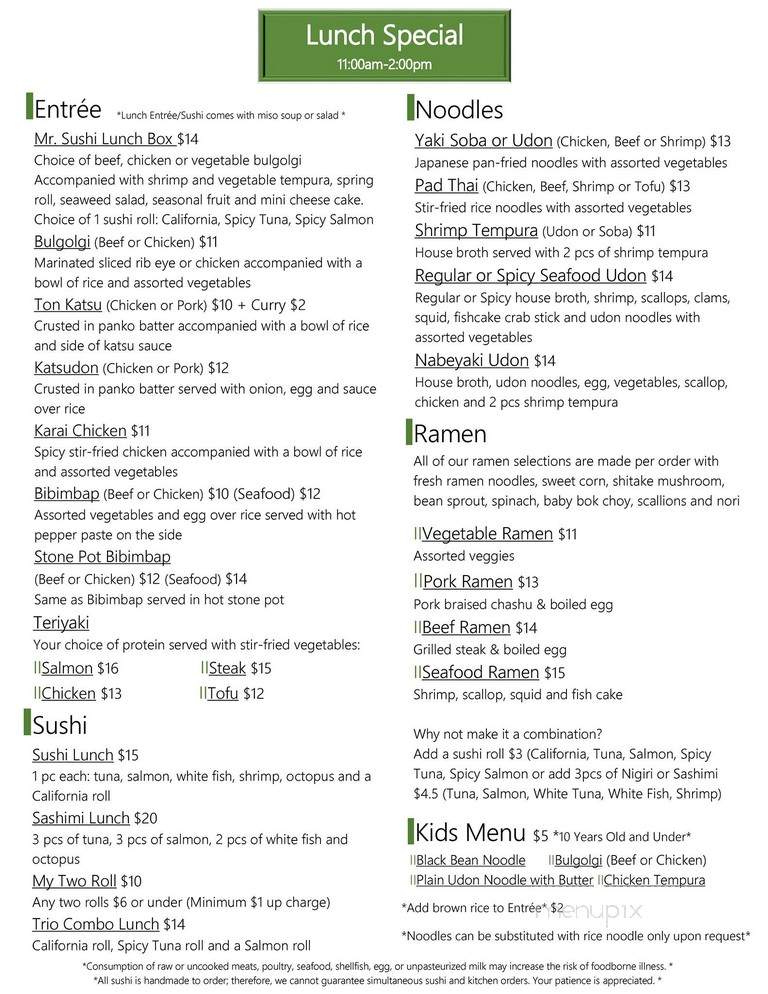 Mr Sushi - Dublin, OH menu_pic