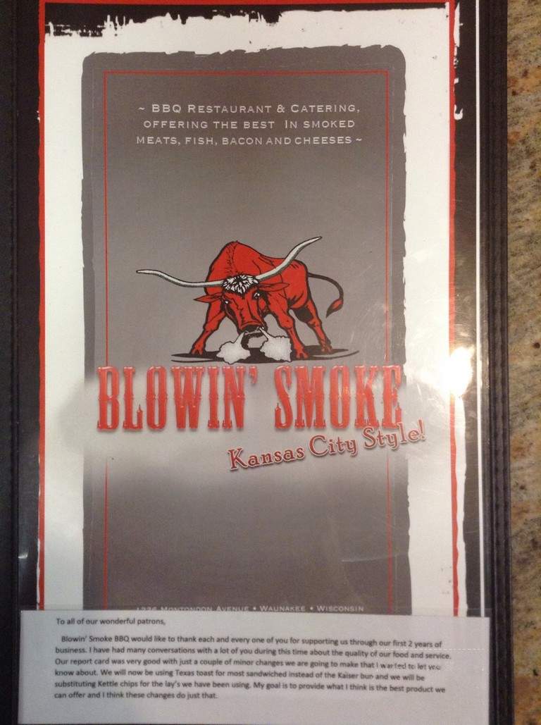 Blowin' Smoke Food Cart - Madison, WI menu_pic