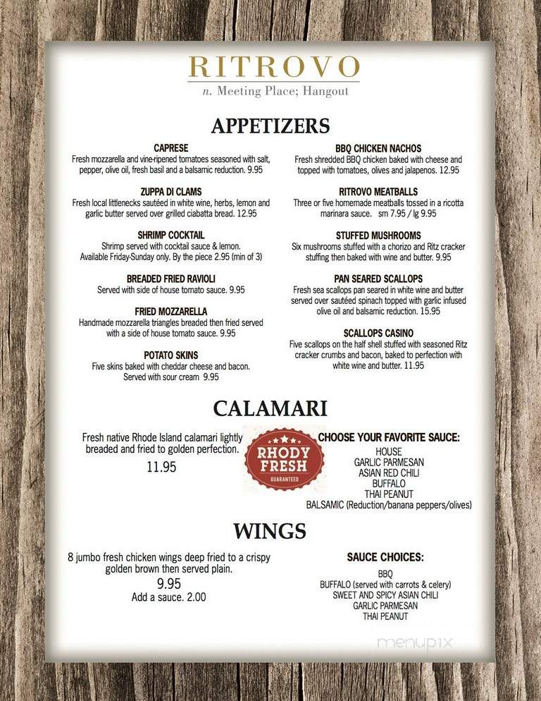 Ritrovo Italian Pub - East Greenwich, RI menu_pic