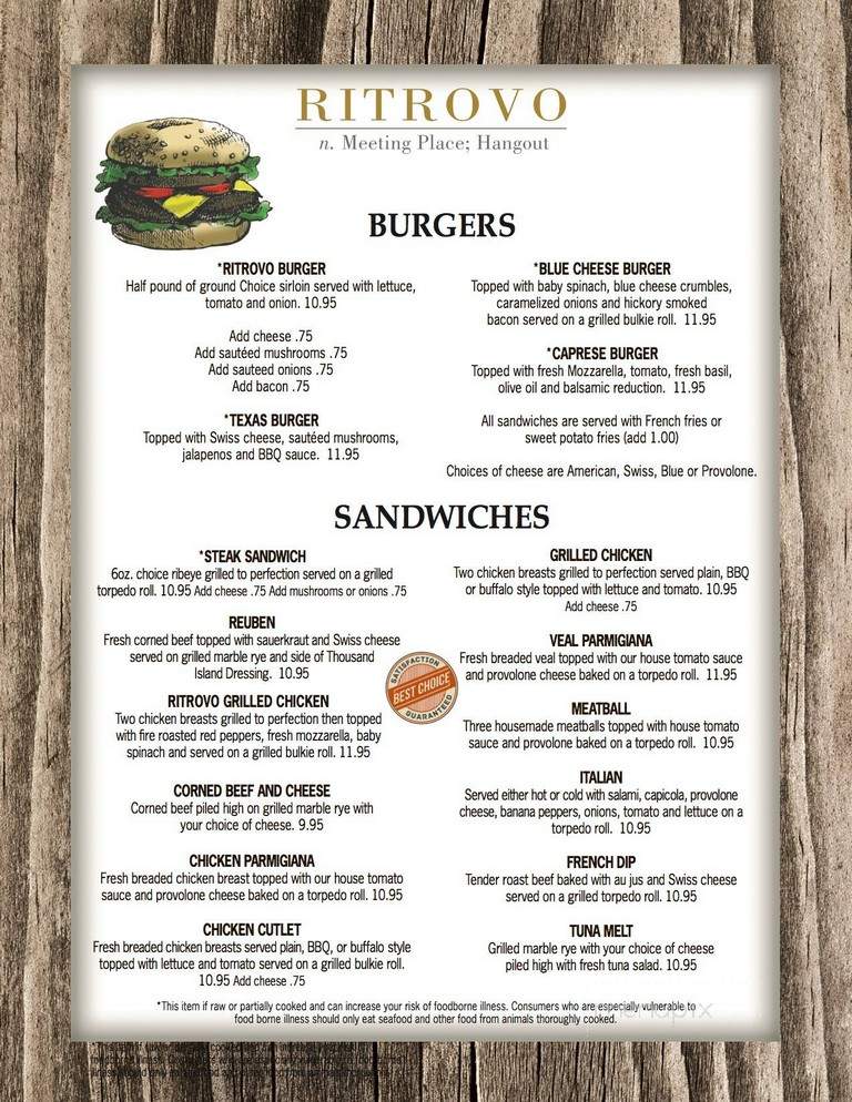 Ritrovo Italian Pub - East Greenwich, RI menu_pic