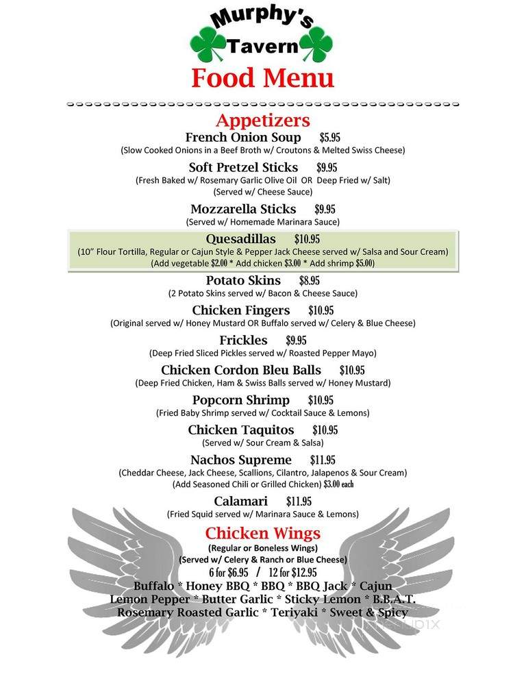 Murphy's Tavern - New York, NY menu_pic