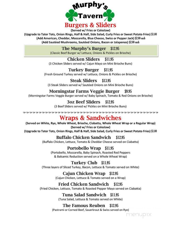 Murphy's Tavern - New York, NY menu_pic