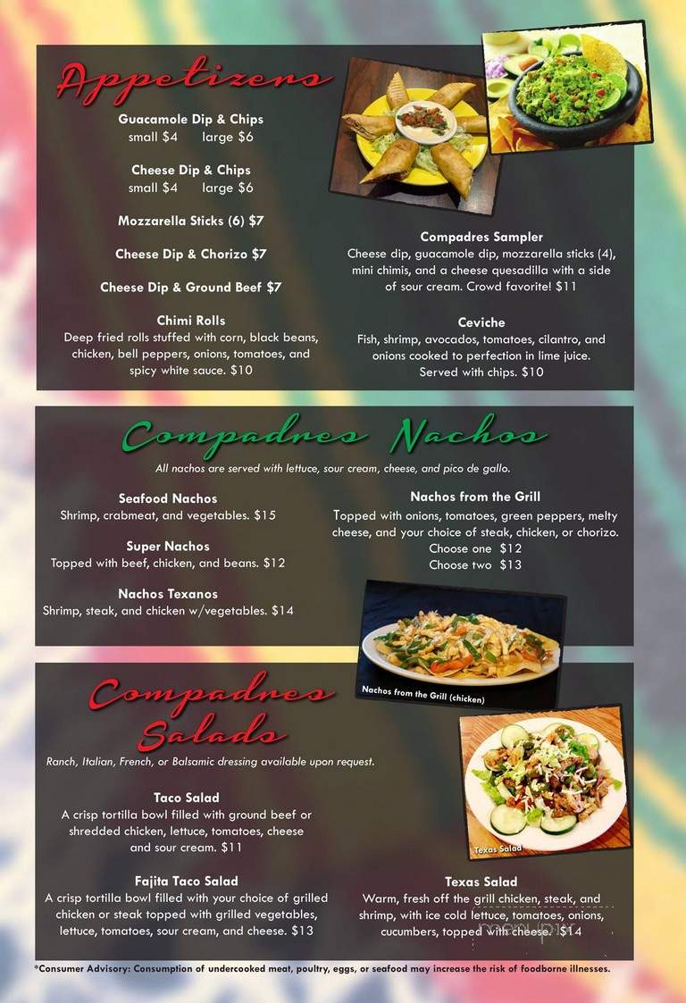 Compadres - Edinboro, PA menu_pic