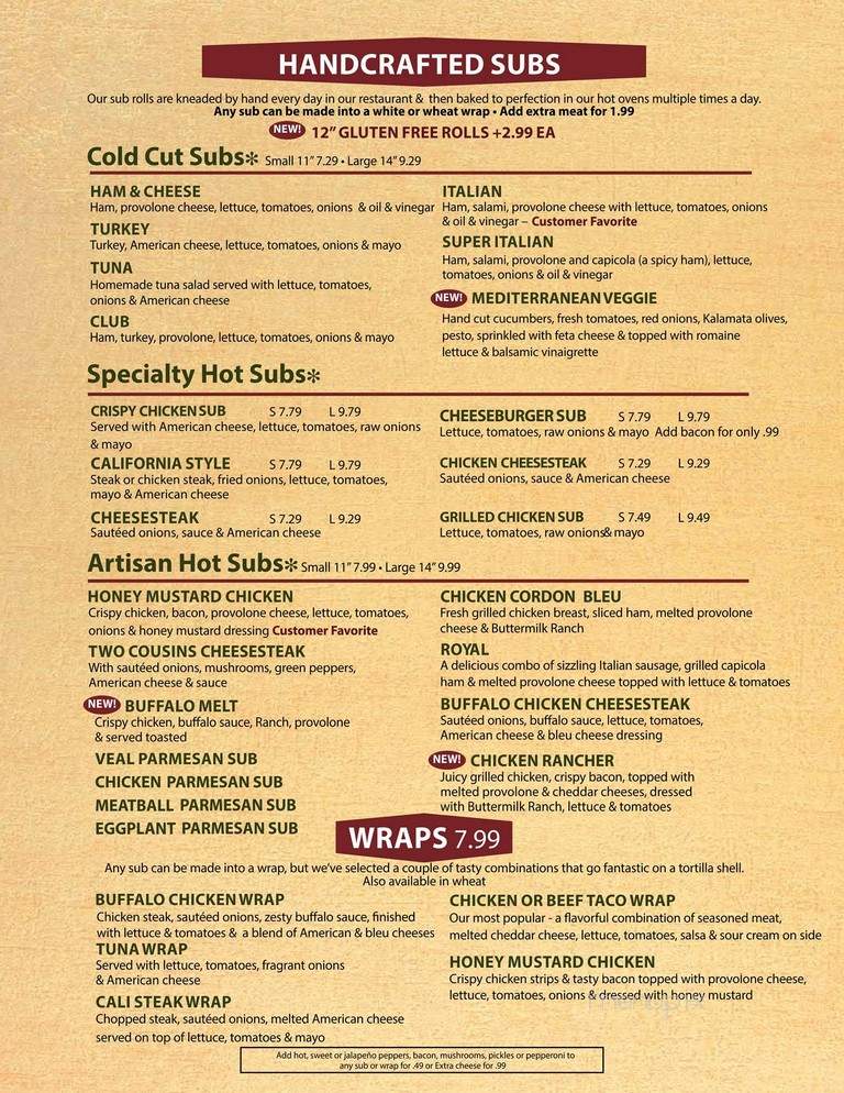 Two Cousins Pizza - Ephrata, PA menu_pic