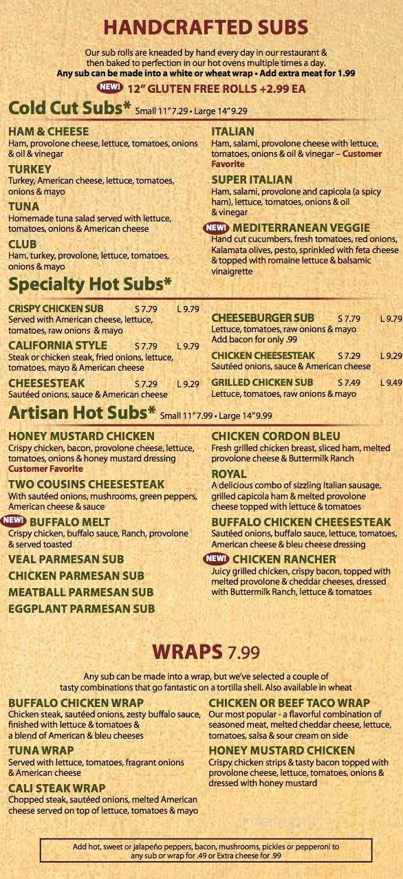 Two Cousins Pizza - Ephrata, PA menu_pic