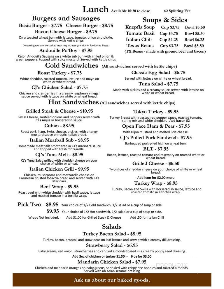 CJ's Kitchen - Fargo, ND menu_pic