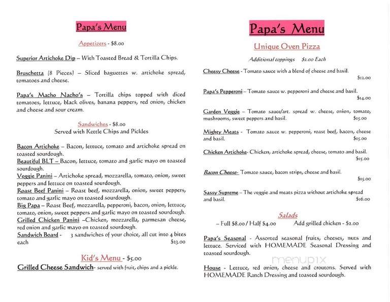 Papas Fruit of the Vine - Farmington, MO menu_pic