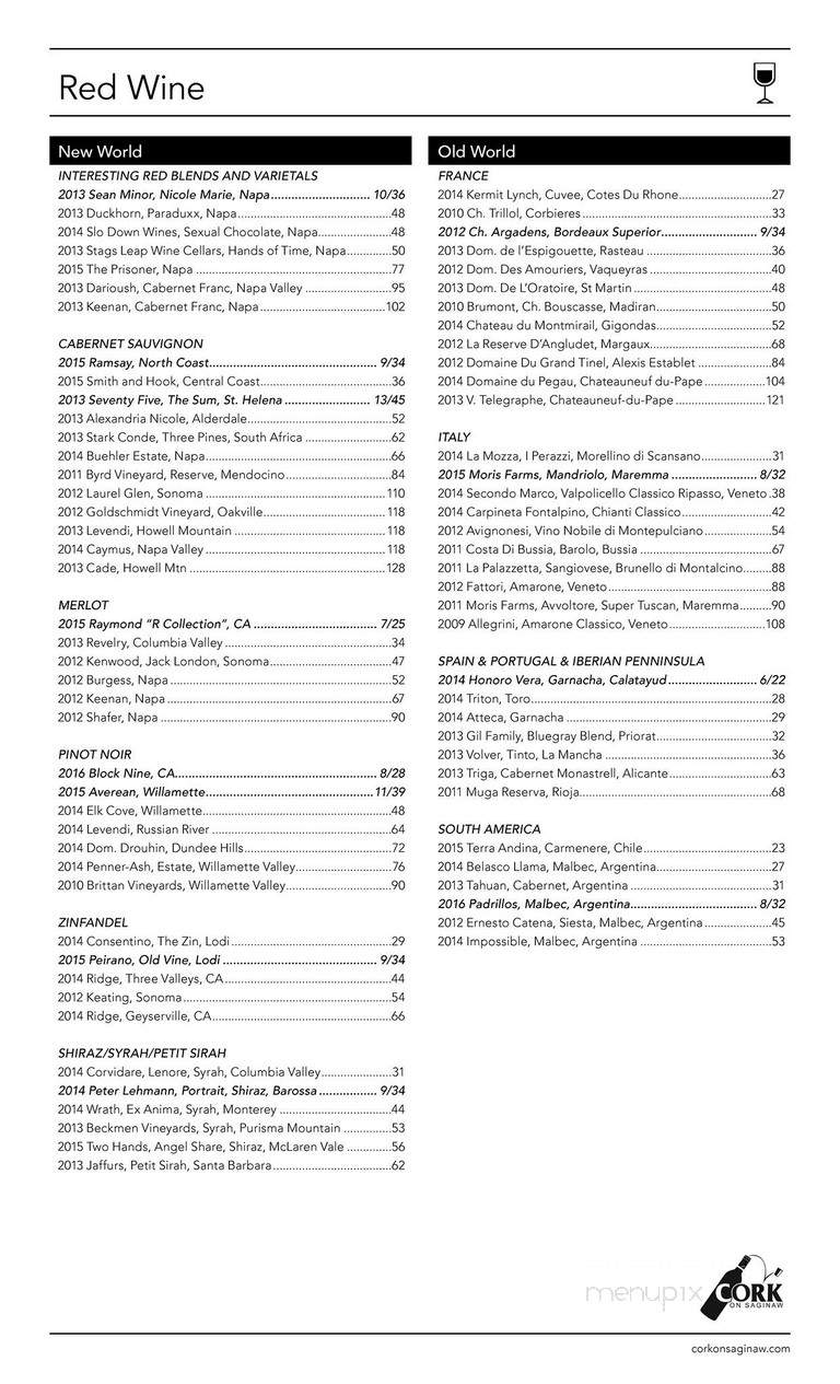 Cork on Saginaw - Flint, MI menu_pic
