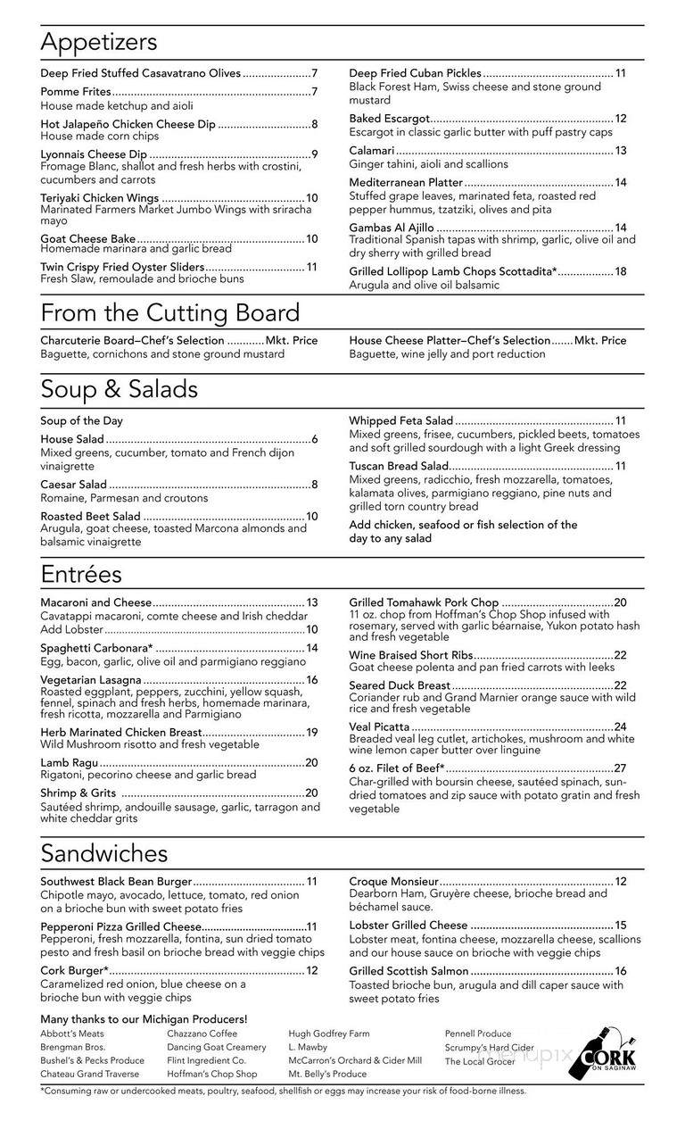 Cork on Saginaw - Flint, MI menu_pic