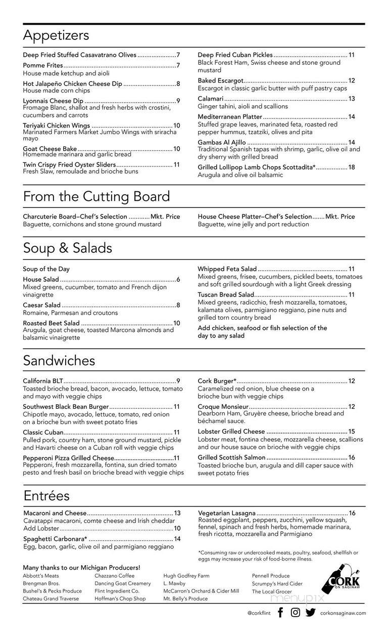 Cork on Saginaw - Flint, MI menu_pic
